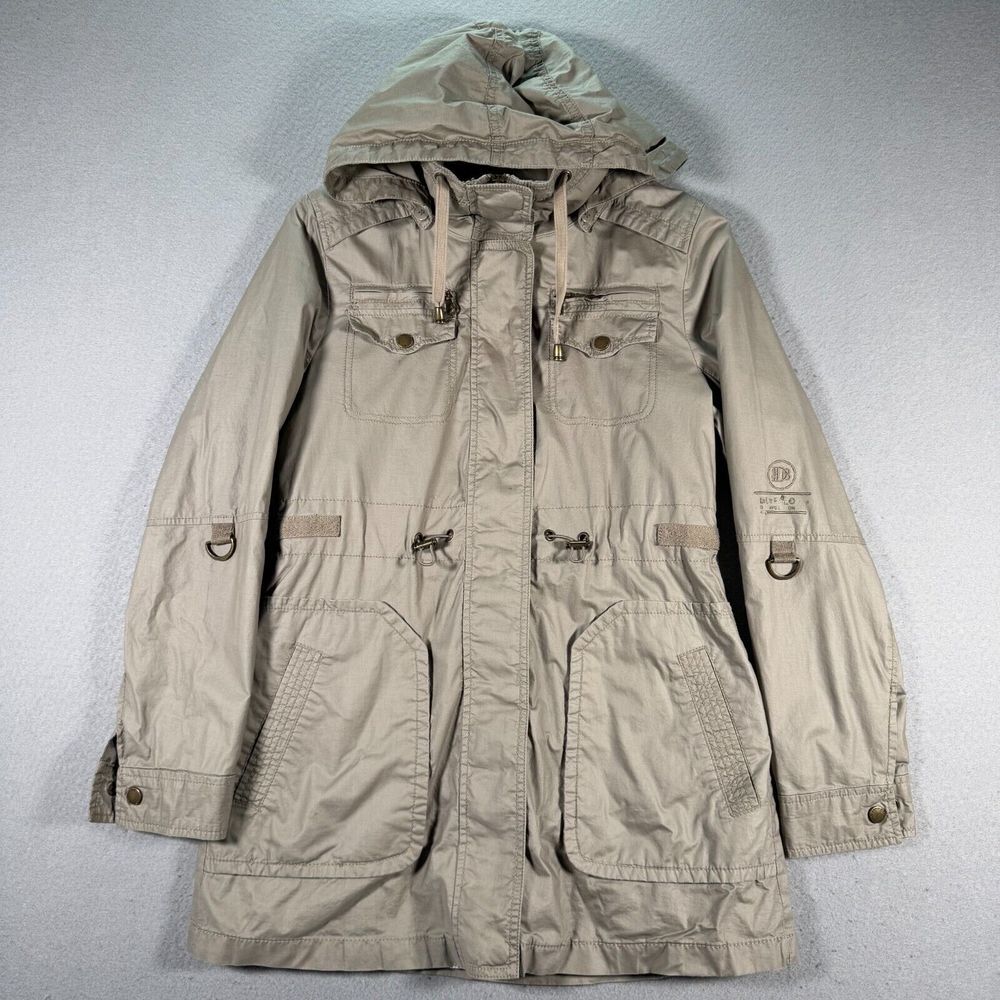 Buffalo David Bitton Outer Jacket Women Small Brown Utility Hooded Outdoor Parka